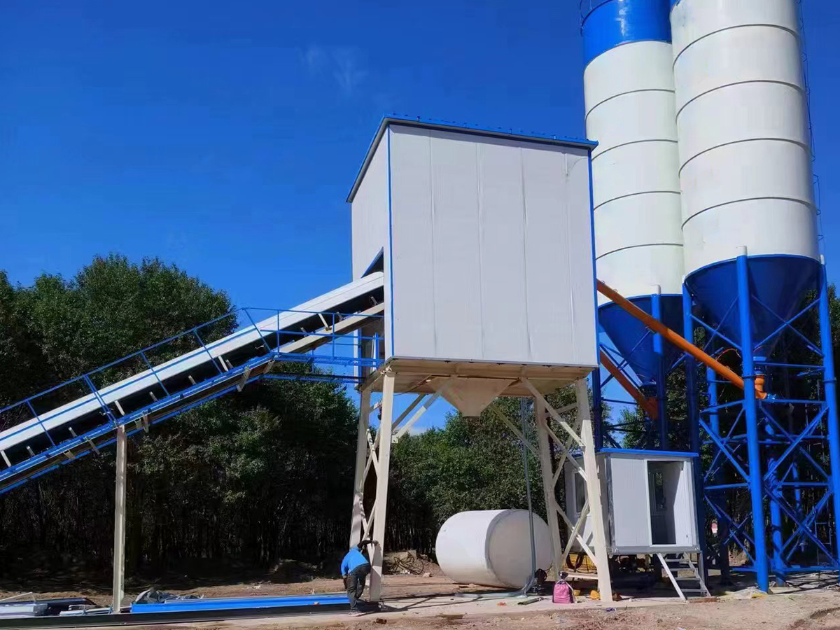 HZS90 Concrete Mixing Plant Revolutionizes Construction in Tajikistan!